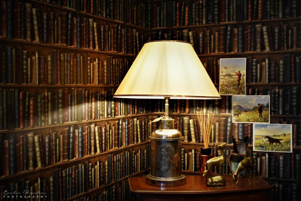 La bibliothèque et les cerfs en laiton